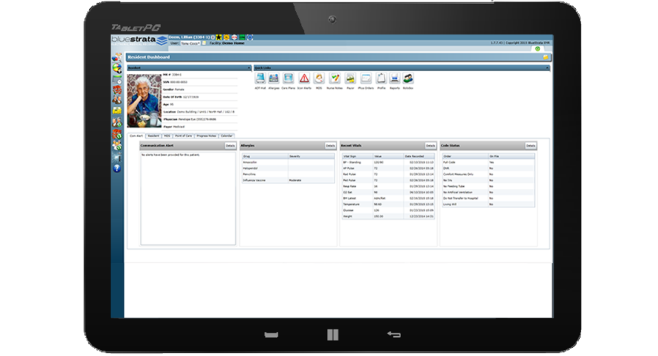 screenshot of BlueStrata EHR